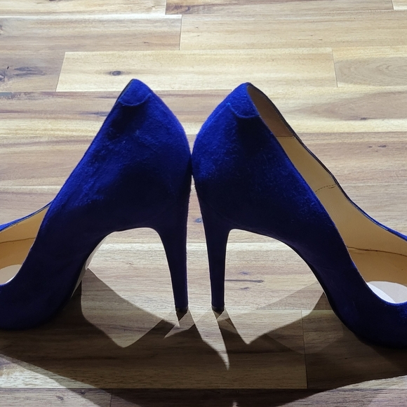 Quality Nando Muzi Beautiful Indigo Blue Suede High Heels Made In Italy - Picture 2 of 8